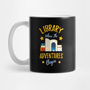 Library Where The Adventures Begin Librarian Mug